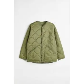 Men Green Quilted jacket